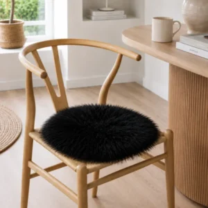 Sitzfell Ø 34cm - Black Lammfell