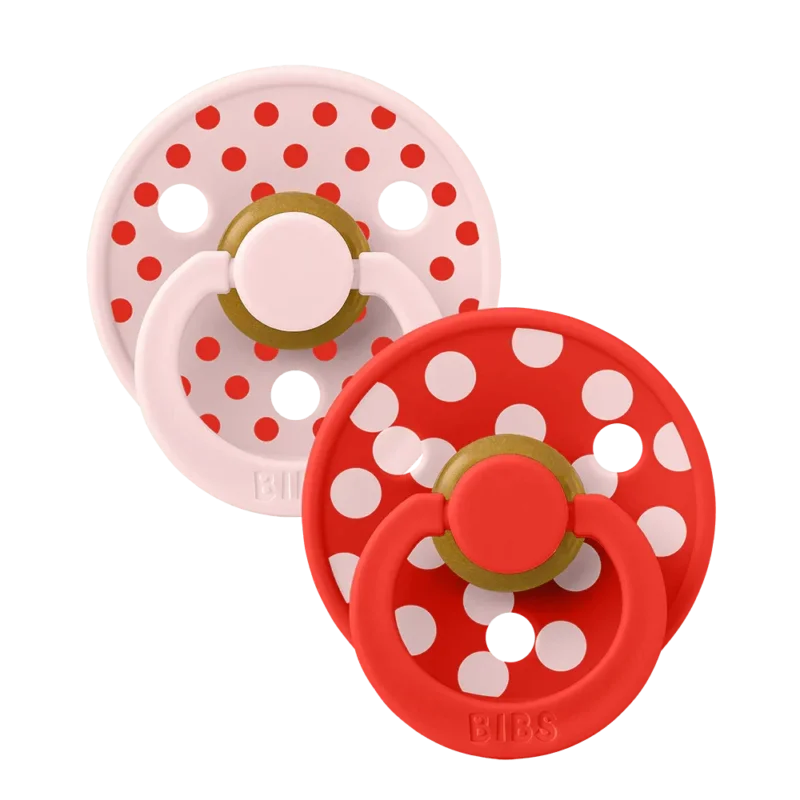 BIBS Spenen Maat 2 Pacifier Studio Colour Polka Latex Anatomical Blossom/Candy Apple 2st koop je bij Babywinkel