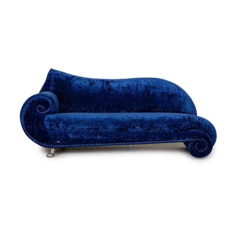 Bretz Gaudi Stoff Dreisitzer Blau Sofa Couch