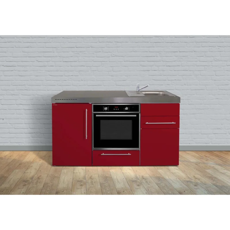 Stengel - Mini-Küche Miniküche Premiumline MPBBR160KSIKFliBreS Bordeauxrot