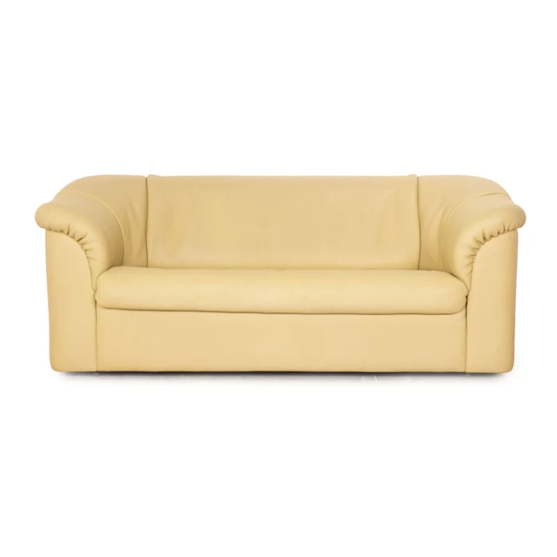 de Sede Leder Zweisitzer Creme Sofa Couch