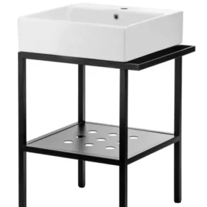 DEANTE Temisto Freistehende Badkonsole mit Waschbecken - 56.5 x 50 cm // Weiß, Nero // CDTS6U5S erhältlich bei Twoda Shop