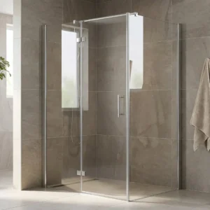 Match dreiseitige Dusche mit Drehtür und zwei Seitenwänden aus 6 mm ESG-Glas
