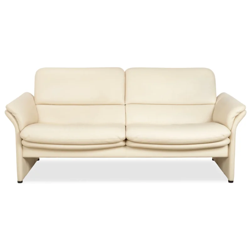 Erpo Chalet Leder Zweisitzer Creme Beige Sofa Couch manuelle Funktion