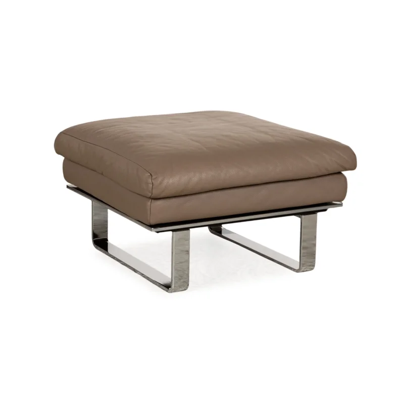 Ewald Schillig Leder Hocker Braun