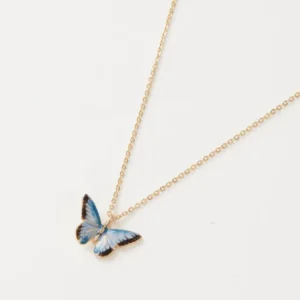 Fable England Blue Butterfly Enamel Kette