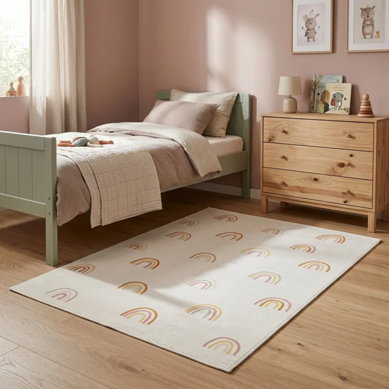 Washable Kids Rug - Evi Rainbow Multicolour