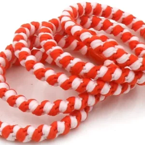 Hair Musthaves Hair Elastics 5pcs Twisted Orange White