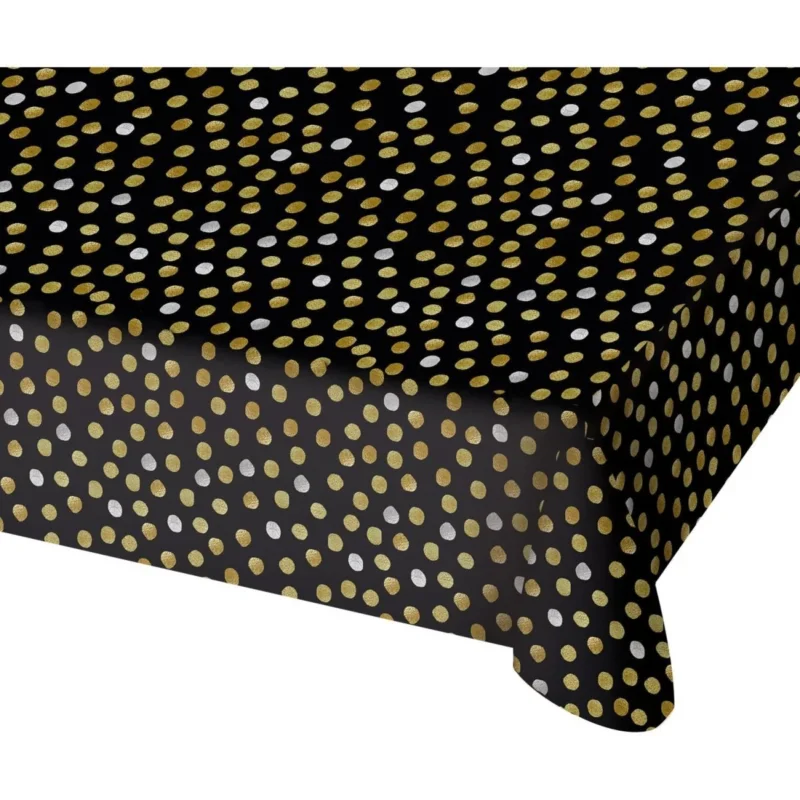 Happy Birthday Tafelkleed Zwart 1,8m van Folat koop je bij Partywinkel