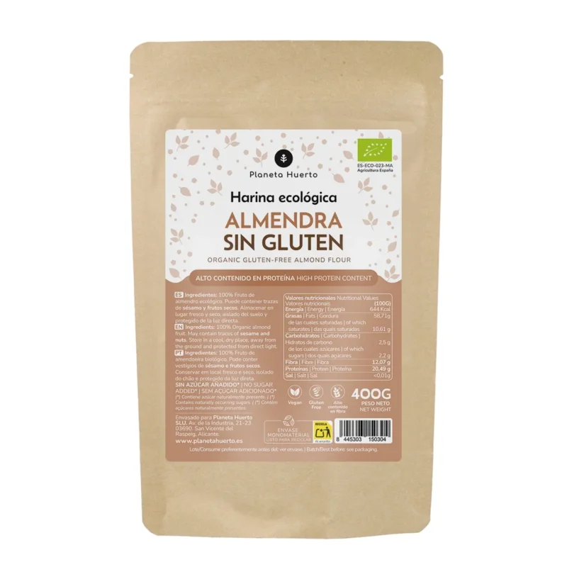Glutenfreies Mandelmehl ECO Planeta Huerto 400gr