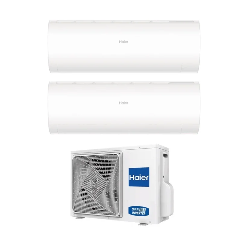 climatizzatore condizionatore haier dual split inverter serie pearl 9_12 con 2u40s2sm1fa r 32 wi fi integrato 9000_12000