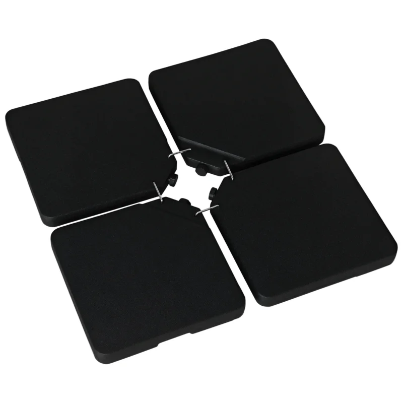 easycomfort easycomfort base per ombrellone da 4 pezzi riempibili con acqua o sabbia e ganci di connessione nero