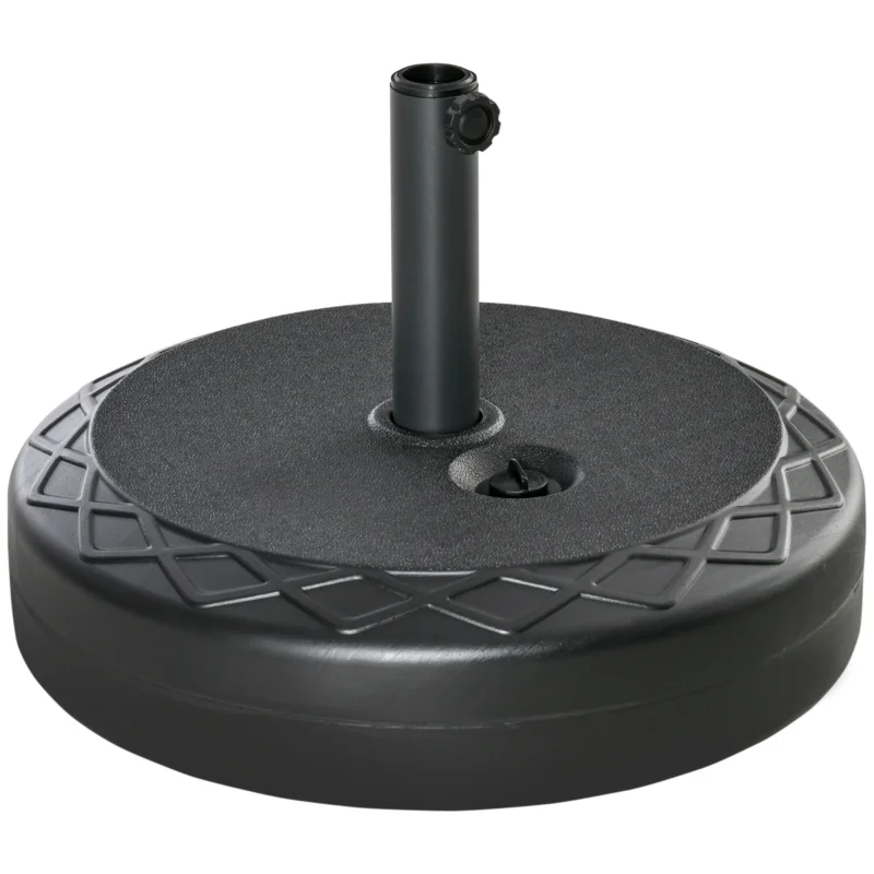 easycomfort easycomfort base per ombrellone rotonda 55cm in plastica da 30kg per pali da 38 48mm nero