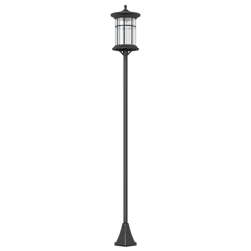 easycomfort easycomfort lampione solare da giardino alto 184cm con luce led bianco freddo e ip44 nero