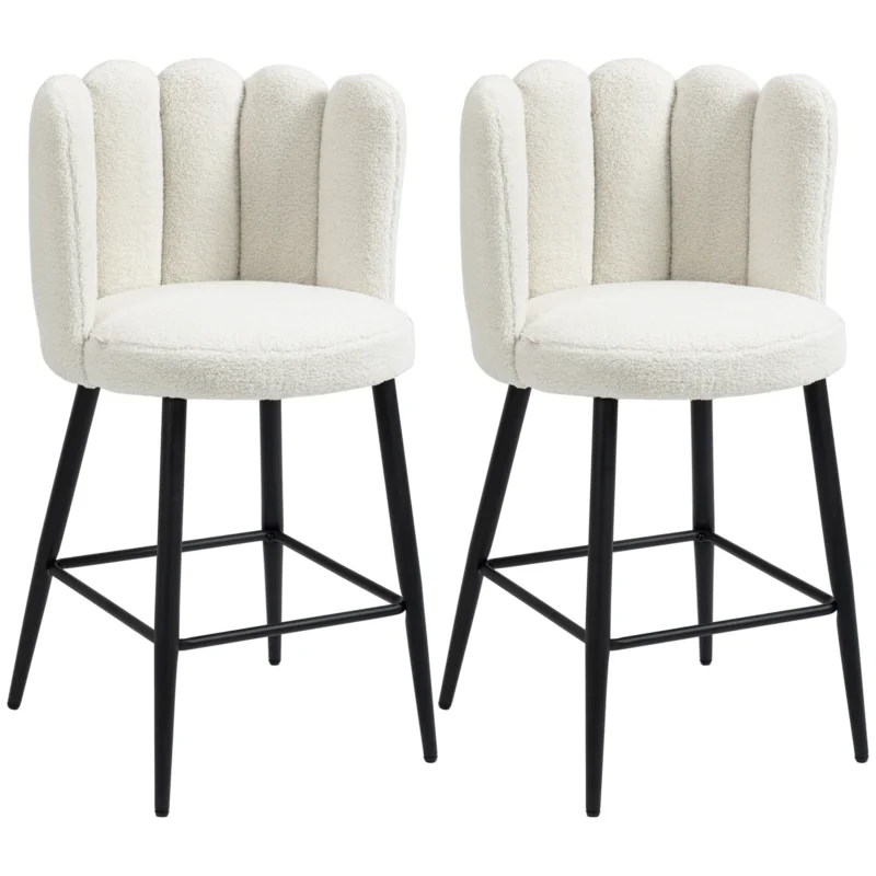 easycomfort easycomfort sgabelli da cucina set 2 pz in poliestere acciaio e gommapiuma con poggiapiedi regolabile 52x53x93 cm