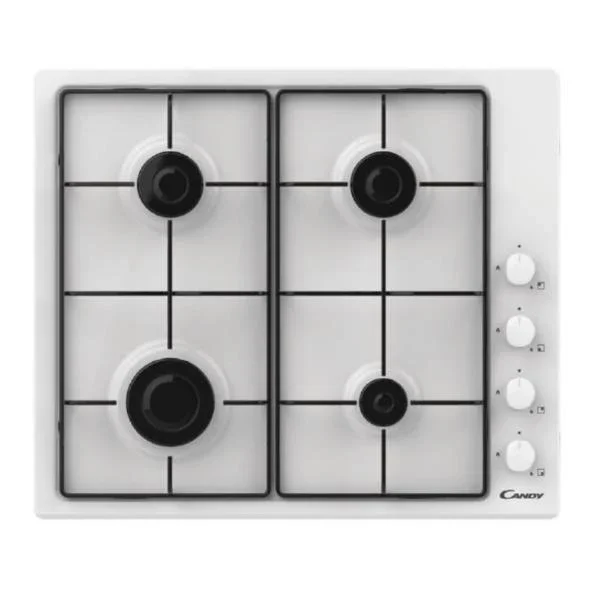 piano cottura a gas candy chw6lww 4 fuochi 60 cm in acciaio inox lxp 60x51 resistenza a graffi