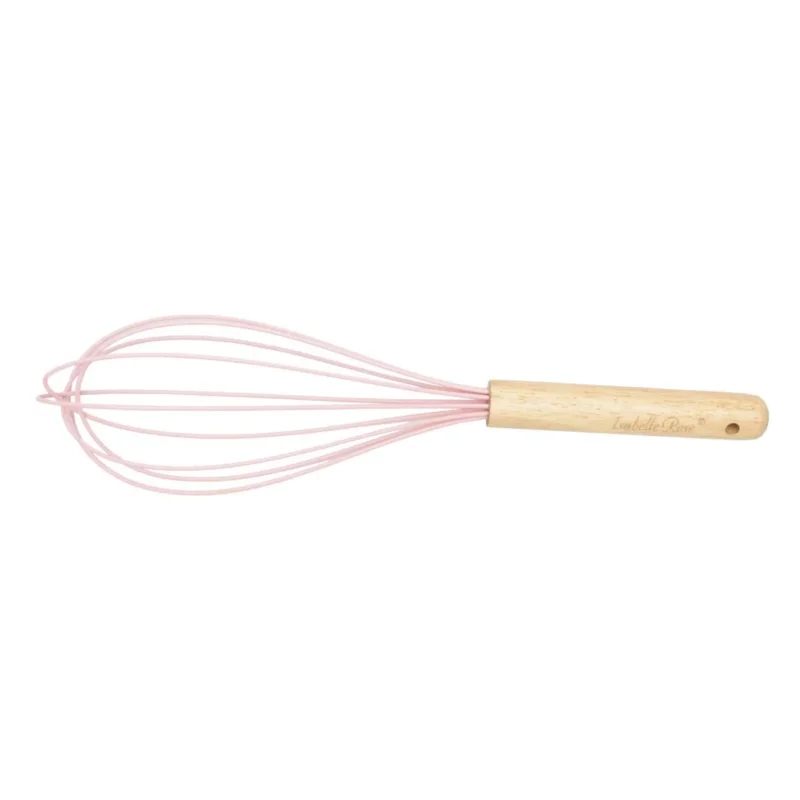 Isabelle Rose - Schneebesen mit Holzgriff und Silikon rosa