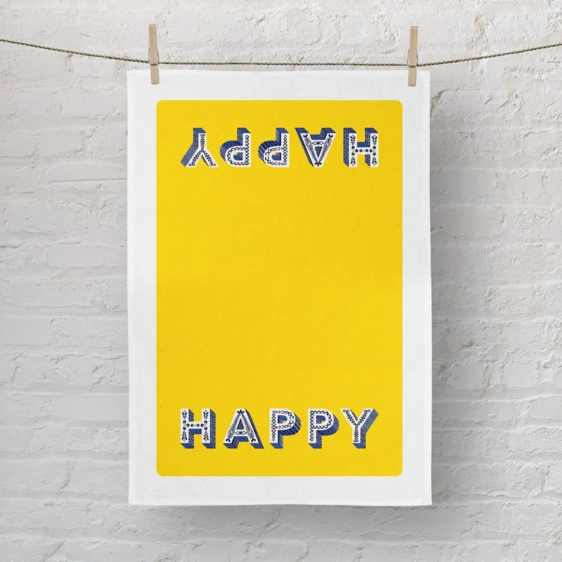 Jamida of Sweden Geschirrtuch Happy Gelb | 70x50 cm