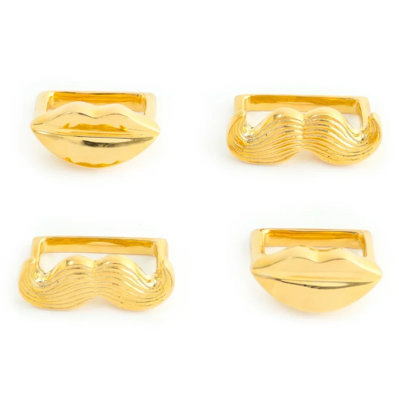 Jonathan Adler Serviettenringe Muse aus massivem Messing | 4-teilig