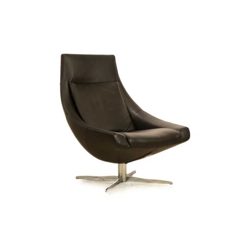 Jori Leder Sessel Schwarz manuelle Funktion Drehfunktion Clubsessel