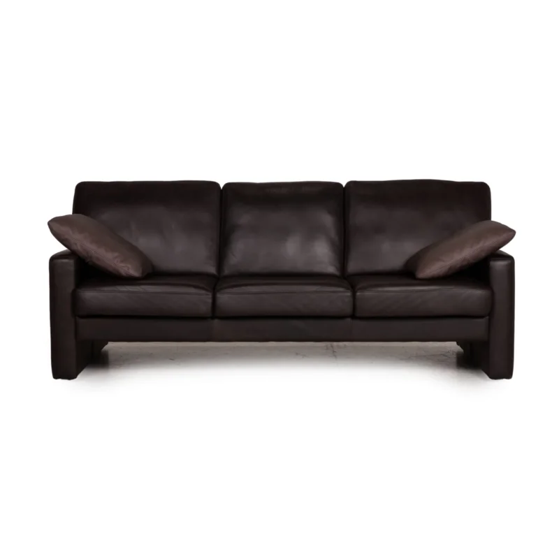 Lederwerkstatt Leder Sofa Dunkelbraun Dreisitzer Couch