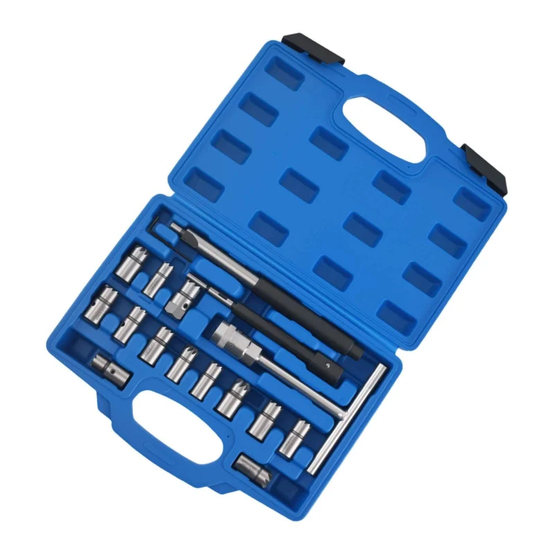 Neu 17tlg. Injektoren Einspritzdüse Fräser Satz Dichtsitz Werkzeug Injektor