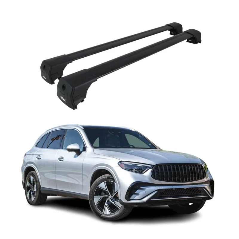 Dachträger Grundtäger für Mercedes GLC X254 2022-2026 Aluminium Schwarz 2 tlg