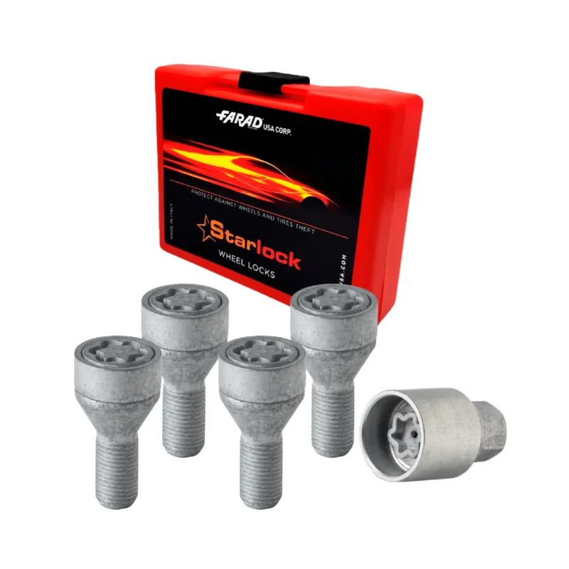 Radschloss Satz für Peugeot 308/ 508/ 208/ e-208 ab 2003 ab 2003 Silber M12X1.25