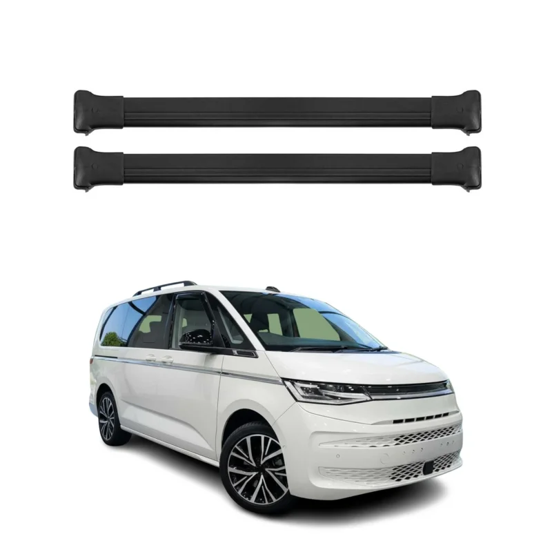 Dachträger Grundtäger für VW T7 Multivan 2021-2026 75kg Aluminium Schwarz 2tlg