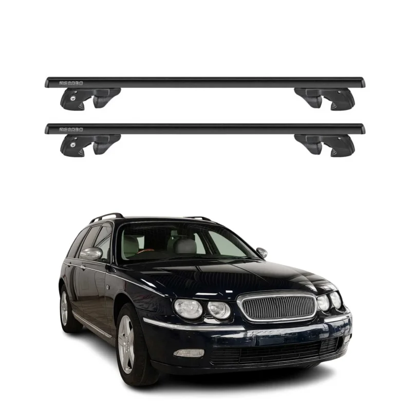 Dachträger Grundtäger für Rover 75 Kombi 1998-2005 Alu 90kg TÜV Schwarz 2tlg