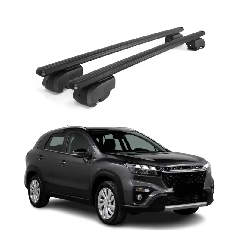 Dachträger Grundträger für Suzuki SX4 S-Cross III 2021-2026 Aluminium Schwarz 2x
