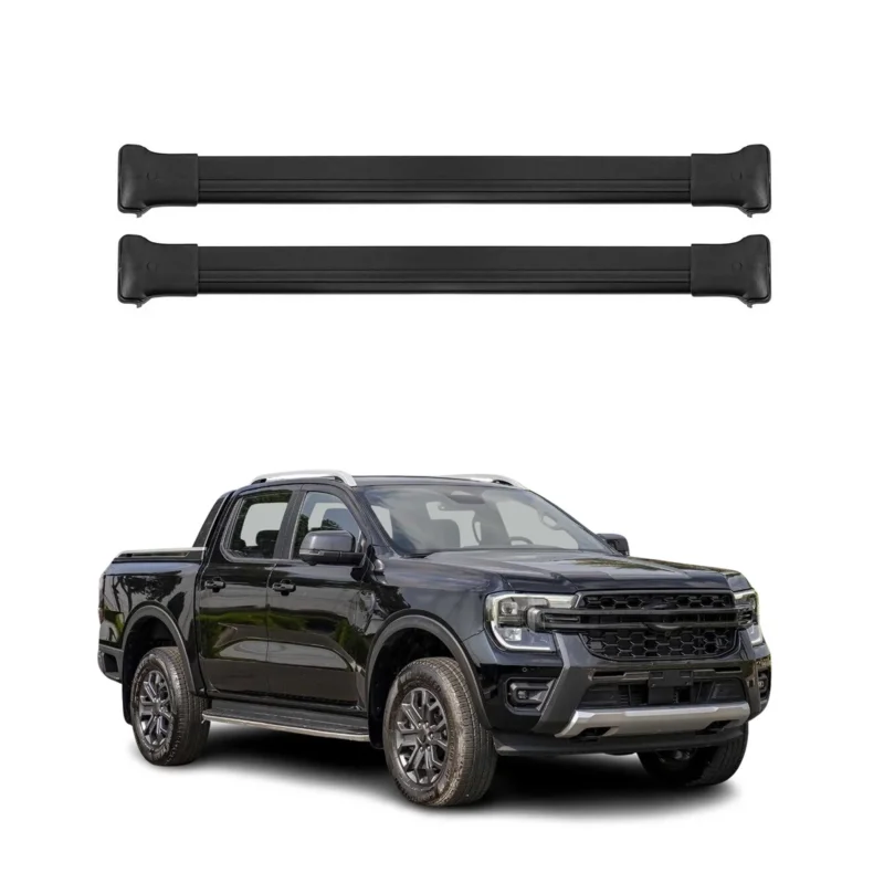Dachträger Grundtäger für Ford Ranger 2022-2026 75kg Aluminium Schwarz 2 tlg