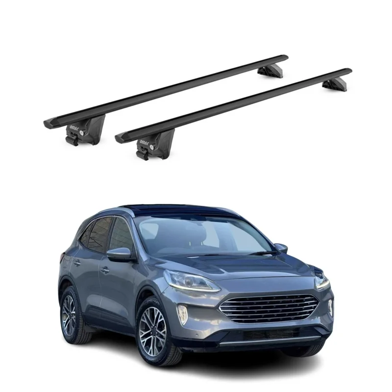 Dachträger Grundtäger für Ford Kuga III 2019-2026 100kg Alu Schwarz 2 tlg ABE