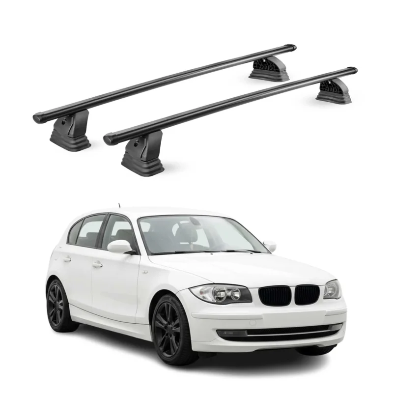 Stahl Dachträger für Bmw 1er E87 E81 HB 2004-2011 TÜV Abschließbar 2tlg Schwarz