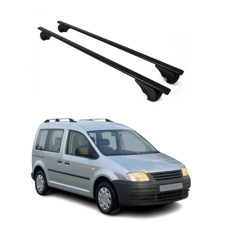 Dachträger Grundträger für VW Caddy 2004-2020 75kg Stahl Schwarz 2 tlg