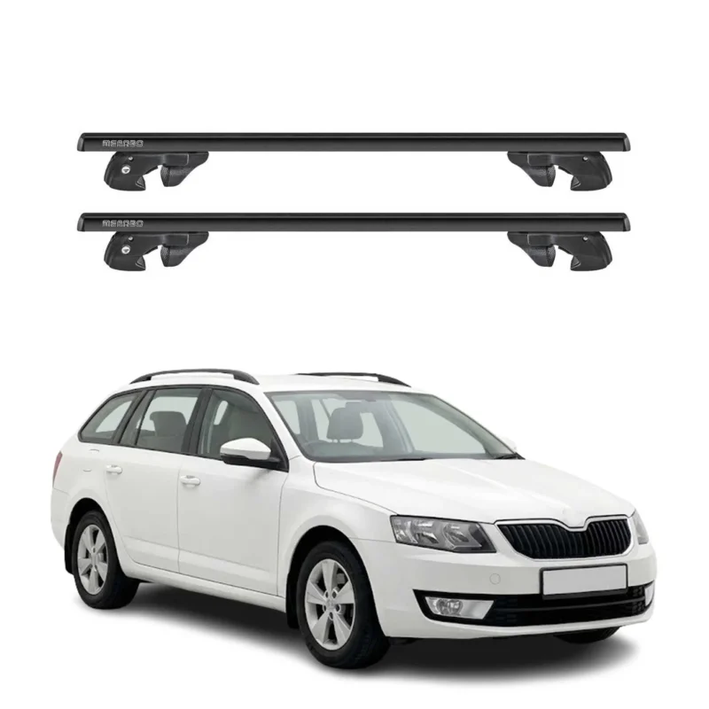 Dachträger Grundtäger für Skoda Octavia III Kombi 2013-2019 Alu TÜV Schwarz 2tlg
