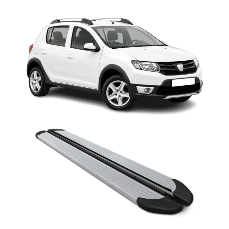Trittbretter Schweller für Dacia Sandero Stepway 2013-2020 Aluminium Silber