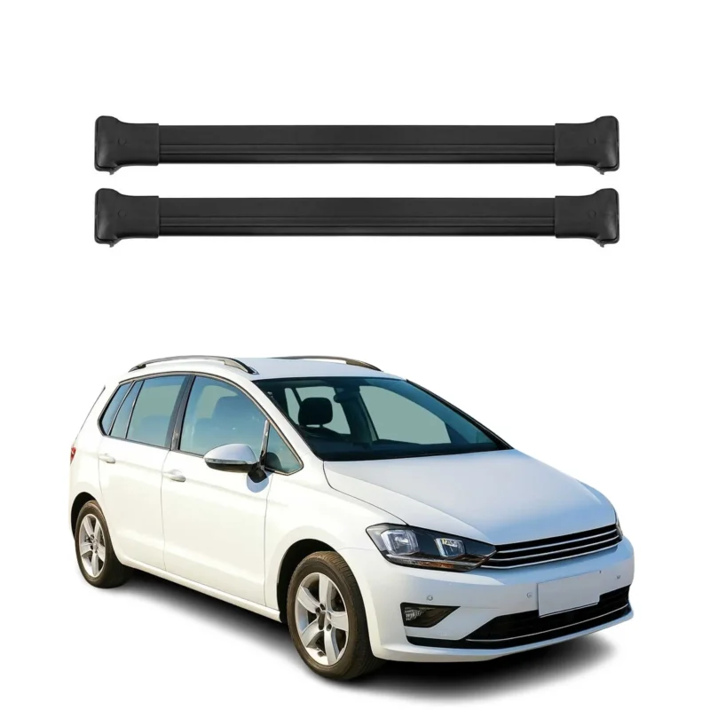 Dachträger Grundtäger für VW Golf Variant 2013-2020 75kg Aluminium Schwarz 2 tlg