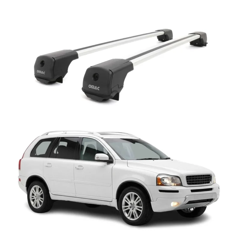 Dachträger Grundträger für Volvo XC90 I 2003-2014 Aluminium 75kg Grau 2tlg