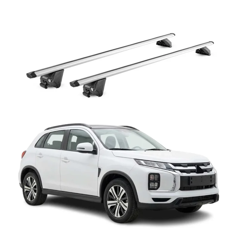 Dachträger für Mitsubishi ASX mk2 2023-2026 100kg Aluminium Silber 2x ABE