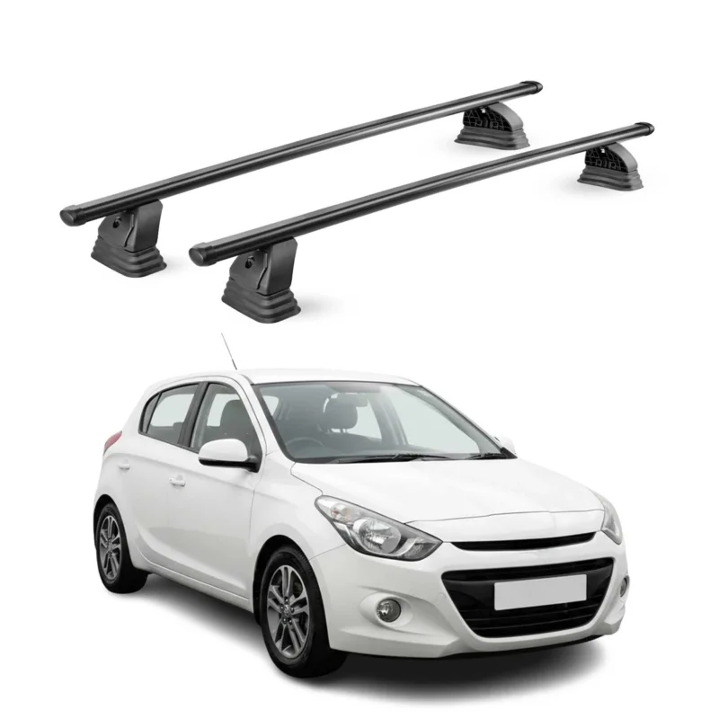 Stahl Dachträger für Hyundai i20 II 2014-2020 5Tür TÜV 75 kg 2tlg Schwarz