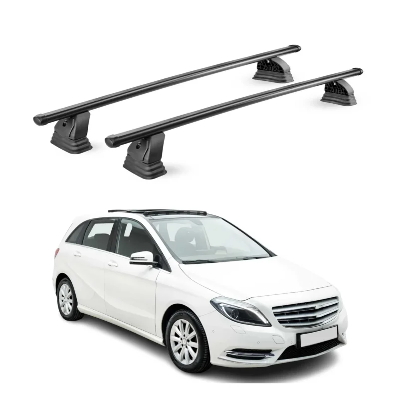 Stahl Dachträger für Mercedes B Klasse W246 2012-2018 TÜV 75 kg 2tlg Schwarz