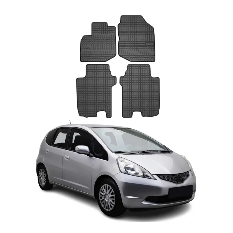 OMAC Gummi Fußmatten für Honda Jazz 2007-2014 Automatten Gummi Schwarz 4tlg