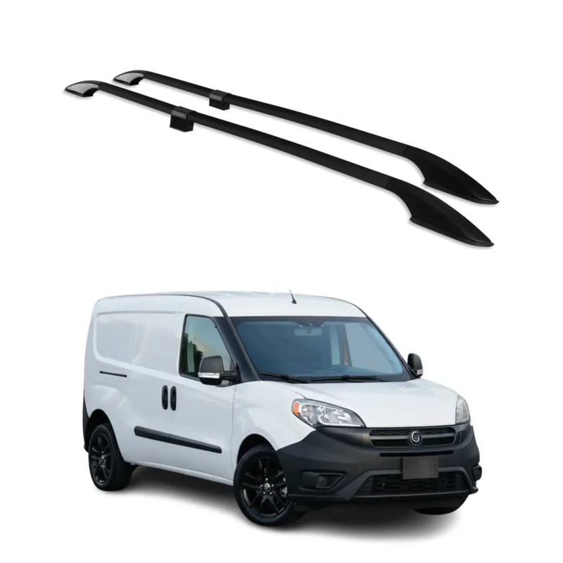 Dachreling Dachgepäckträger für Fiat Doblo 2010-2021 Langer L2 Alu Schwarz