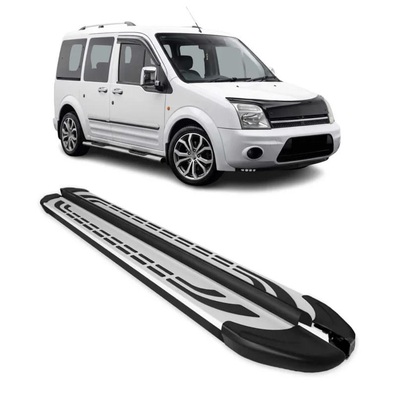 Trittbretter Seitenschweller für Ford Transit Connect I 2003-2013 L2 Schwarz Alu