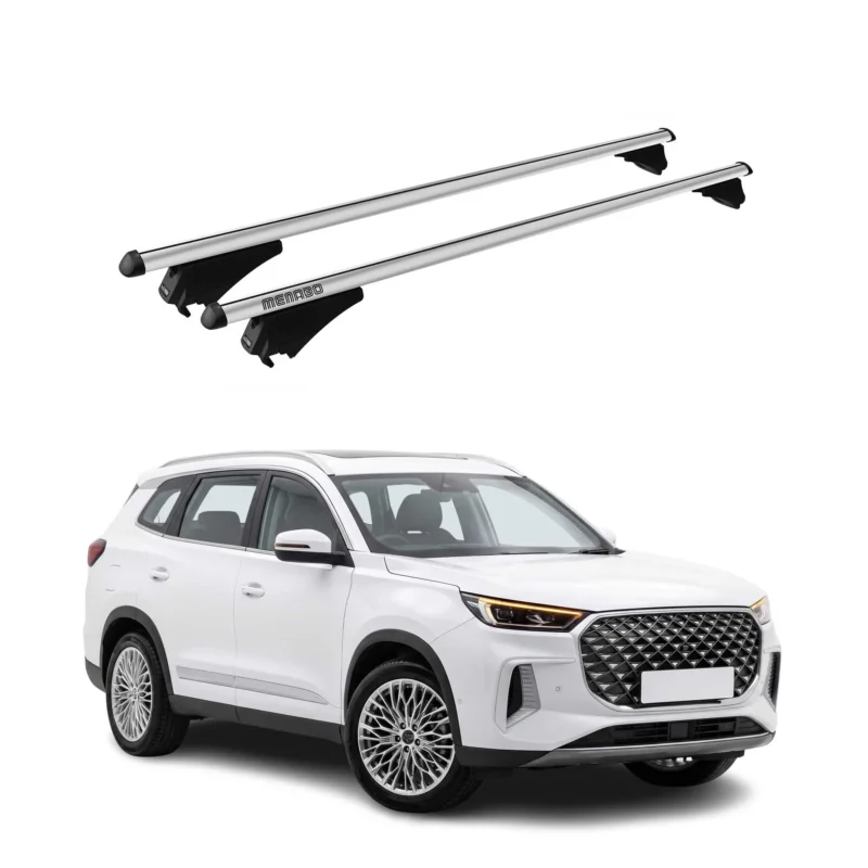 Menabo Dachträger Grundtäger für Chery Tiggo 8 2024-2026 75kg Alu Silber 2 tlg