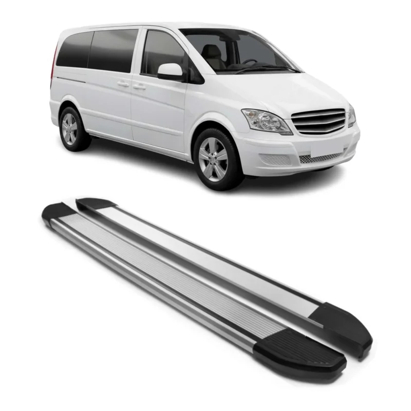 Alu Schweller Trittbretter für Mercedes Vito Viano W639 2003-2014 Kurzer Grau