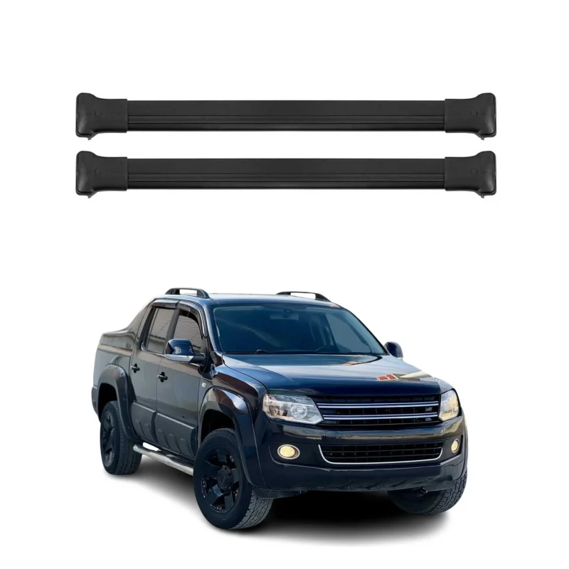Dachträger Grundtäger für VW Amarok mk1 2010-2022 75kg Aluminium Schwarz 2tlg