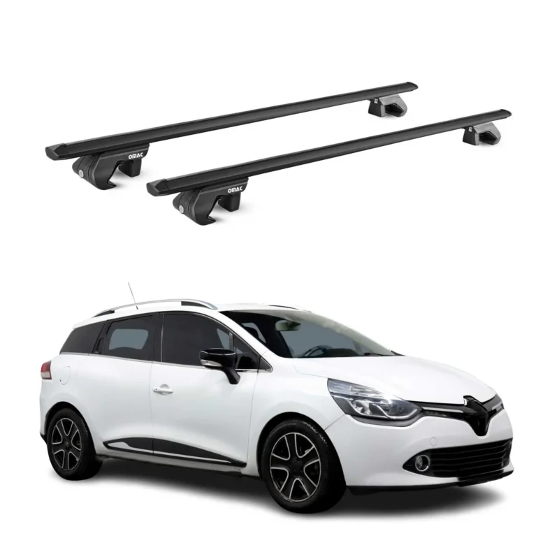 Dachträger Grundtäger für Renault Clio IV Kombi 2012-2019 90kg Alu Schwarz ABE