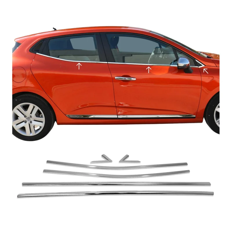Fensterleisten Zierleisten für Renault Clio 2019-2025 Edelstahl Chrom 6tlg